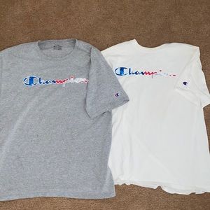 Two Champion brand patriot tees
